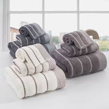 Wash with other white towels. Wave Towel Set 100 Cotton Face Bath Towels Beige Gray 3pcslot Bathroom Beach Toalla 70 140cm Adults Playa Serviette De Pl Towels Beige Towel Set Cotton Towels