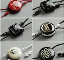 Eco-Friendly Custom Brand Logo Ribbon Hang Plastic String Seal Tags for  Clothing