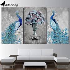 Cut foam sheet & stick it on a cake base using fevicol mr. Hd Print 3 Panel Beautiful Peacock Painting On Canvas Wall Art Peacock Painting Canvas Picture For Living Room Wall Picturesprint Poster Aliexpress