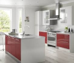 High Gloss Red And White Slab Cooke Lewis White Gloss Kitchen White Modern Kitchen High Gloss White Kitchen