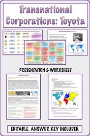 Transnational Corporations Multinationals Toyota Higher Order Thinking Skills Teaching Geography Teacher Support