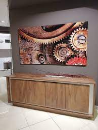 Madia Sky In Versione Rovere Cognac Priva Di Maniglia Con Sistema Di Apertura A Gola Dal Design Innovativo Arreda Il Li Arredamento Home Decor Decorazioni