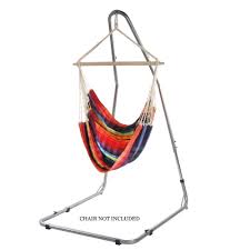 When it comes to hammocks our freestanding designs are really convenient, whether you choose a metal frame or wood for a stylish. Outdoor Living And Style 725406404824 94 Adjustable Steel Hammock Hanging Chair Stand With Rockstone Pattern