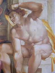 When awarded the commission to paint the sistine chapel, michelangelo was doubted by critics. File Michelangelo Sistine Chapel Ceiling Creation Of Man Ignudo1 Jpg Wikimedia Commons