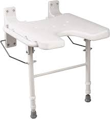 It's also worth pointing out that ceiling mounted bath lifts exist. Amazon Com Healthsmart Wall Mount Fold Away Bath Chair Shower Seat Bench With Adjustable Legs Seat 16 X 16 Inches White Health Personal Care