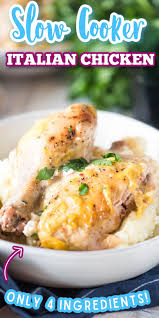 I like to use reduced fat cream cheese, healthy choice cream of chicken soup, homemade italian dressing mix and white wine as well as. Easy Slow Cooker Creamy Italian Chicken Go Go Go Gourmet