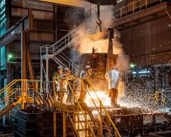 Image of mining operation or a metalworking scene