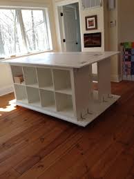 My Sewing Work Table Found Instructions On Ikea Hackers It Was E Z P Z To Make Sewing Room Inspiration Craft Room Tables Ikea Craft Room