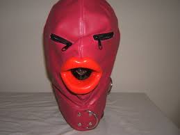 Pink leather Gimp mask with Latex sissy lips in Red, Black or Pink Zips on  eyes. | eBay