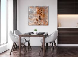 Keep making the living room better! Burnt Orange Grey Painting Abstract Dining Room Canvas Wall Art 1s415l 79cm Ebay