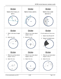 Gcse Circle Theorem Revision Cards Circle Theorems Circle Math Gcse Maths Revision
