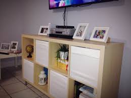 Use Ikea S Kallax Shelving Unit And Some Drona Boxes For A Cheap Tv Stand Bookshelf Ikea Ikea Ideen Ikea Diy