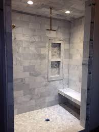 The bathroom tile ideas in the picture creates a clear separation between the floor and wall. 10 Shower Floor Tile Ideas That Make A Dash Bathroom Remodel Shower Bathrooms Remodel Shower Remodel