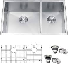 Check spelling or type a new query. Ruvati 32 Inch Undermount 60 40 Double Bowl Zero Radius 16 Gauge Stainless Steel Kitchen Sink Rvh7515 Amazon Com