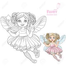A little fairy and the stars. Cute Little Fairy Girl With A Magic Wand Color And Outlined Picture For Coloring Book On A White Background Royalty Free Cliparts Vectors And Stock Illustration Image 56168050