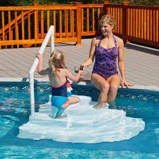 Blue Wave White Wedding Cake Above Ground Pool Step With Liner Pad Ne110wh The Home Depot