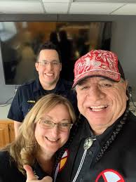 Thanks for a great chat today with Miss Hennebury's students from Morley  Community School(MCS). These students sure asked some important and worthy  questions concerning post secondary education. Elder Tulley performed the  Honour