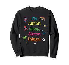 Amazon.com: Aaron Cute Personalized Kid's Cartoon Gift Top For Boys  Sweatshirt : Clothing, Shoes & Jewelry