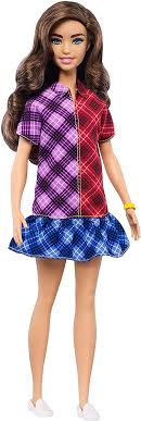 Star wars x barbie galactic gift set Amazon Com Barbie Fashionistas Doll With Long Brunette Hair Wearing Color Blocked Plaid Dress And Accessories For 3 To 8 Year Olds Toys Games