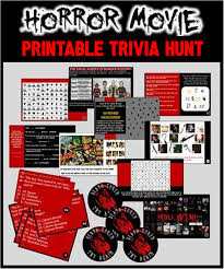 It's actually very easy if you've seen every movie (but you probably haven't). Horror Movie Party Game Printable Horror Flick Trivia Treasure Hunt