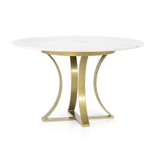 Hooker furniture arabella 72 round pedestal dining table in charcoal. Damen 48 White Marble Top Dining Table Crate And Barrel Marble Top Dining Table Dining Table Marble Marble Tables Design