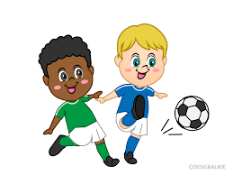 Dibujo de unos niños jugando el fútbol para imprimir y colorear. Felizmente Ninos Jugando Al Futbol Gratis Dibujos Animados Imagene Illustoon Es