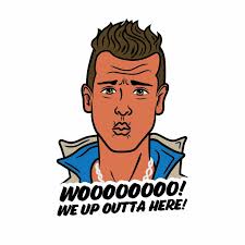 WE UP OUTTA HERE, DEAD ASS! Tony Johns stickers! His eye brows are