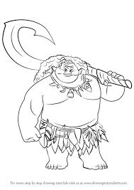 Download more than 50 moana coloring pages! Moui Moana Easy Drawing