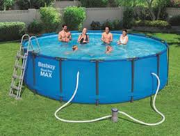 Bestway Steel Pro Max Round Tubular Detachable Pool With Cartridge Scrubber 457x107 Cm 56488 Brycus