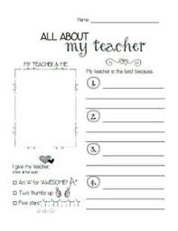 All About My Teacher Printable Teacher Printable Teacher Worksheets Teacher Appreciation Week