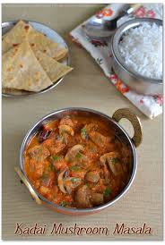 Kadai Mushroom Masala Recipe Mushroom Recipes Sharmis Passions