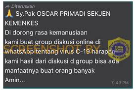 We did not find results for: Turn Back Hoax Salah Pesan Pembuatan Grup Whatsapp Tentang Virus Covid 19 Oleh Sekjen Kemenkes Stiker Whatsapp