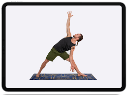Ardha chandrasana (half moon pose). Yoga Studio Mind Body App