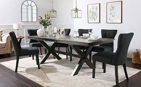 Perfect in full sun, under cover, or inside. Grange Grey Wood Extending Dining Table With 8 Bewley Slate Fabric Chairs Furniture And Choice
