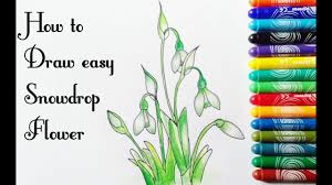 Snowdrops or galanthus nivalis in snow on a white background. How To Draw Snowdrop Flower Step By Step How To Draw Snowdrop Flower With Pencil Colours 2019 Youtube