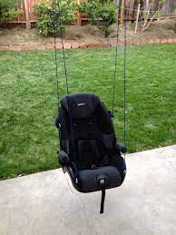You could go out and buy expensive chair pads, but you can also easily make them yourself and save a lot of money. Diy Car Seat Upcycle Diy Baby Swing Outdoor Awesome Idea With 5 Point Harness Baby Swing Outdoor Baby Swings Diy Baby Stuff