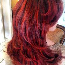 Dimensional Multi Tonal Bright Red Highlights With Deep Red Hair Color Base By Christin At Cm Flair Salon K Deep Red Hair Color Red Hair Color Light Hair Color