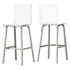 Black And White Bar Stools Set Of 2 Homesullivan Penny 29 In Chrome Swivel Bar Stool Set Of 2 40e125co 292p The Home Depot In 2020 Bar Stools White Leather Bar Stools Acrylic Bar Stools