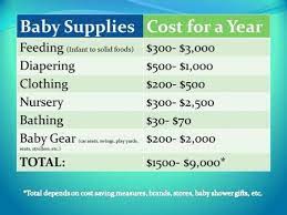 How Much Does It Cost To Have A Baby Baby Supplies Baby Cost Baby Shower Food