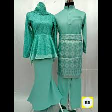 Readystock baju melayu mint green. Plus Size Baju Kurung Moden Peplum Lace Glitter Sedondon Baju Melayu Hijau Mint Kurung Peplum Fashion Women