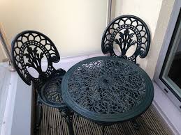 Green Wrought Iron Patio Table And Two Chairs London Gumtree 20
