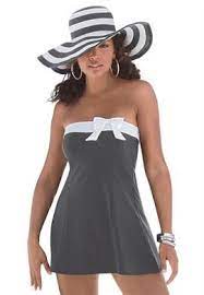 Plus Size Side Bow Swimdress Image Plus Size Swimsuits Swim Dress Women S Plus Size Swimwear