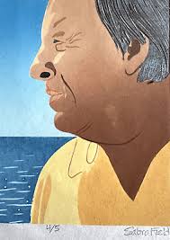 Sabra Field Vermont signed woodblock print, ed 4/5