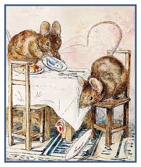 Details About Beatrix Potter Tale Of 2 Bad Mice Eating Counted Cross Stitch Chart Pattern