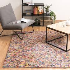 Tapis En Laine Multicolore 140 X 200 Cm Rainbow Teppich Wollteppich Geflochtener Teppich