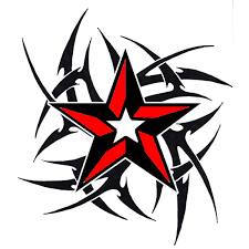 Tribal harley davidson logo tattoo. Black And Red Nautical Star With Tribal Tattoo Design