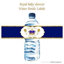 Pink Nerd Printables Baby Shower Water Bottles Water Bottle Labels Baby Shower Royal Prince Baby Shower