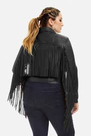 Plus Size Carolina Faux Leather Fringe Moto Jacket Size 3 Fashion To Figure Fashion Jackets