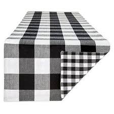 Reversible Black And White Table Runner 14x108 In 2020 White Table Cover Buffalo Check Table Runner White Table