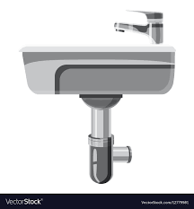 sink in bathroom icon cartoon style